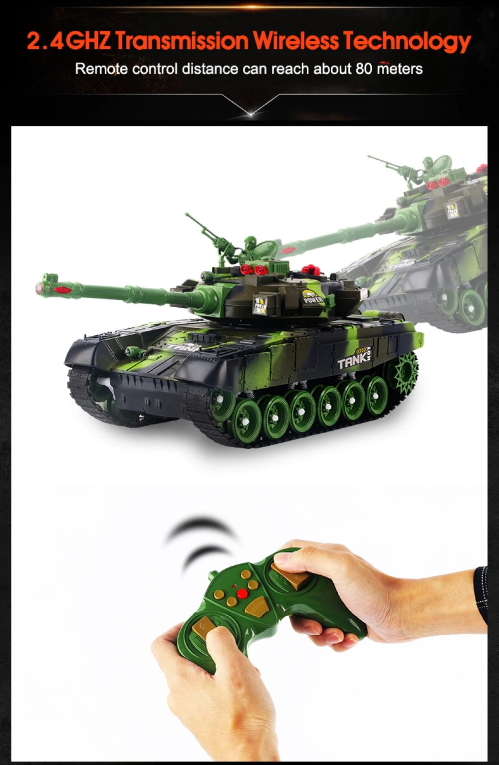 CONUSEA RC Tank Military War Tank Remote Control Vehicle
