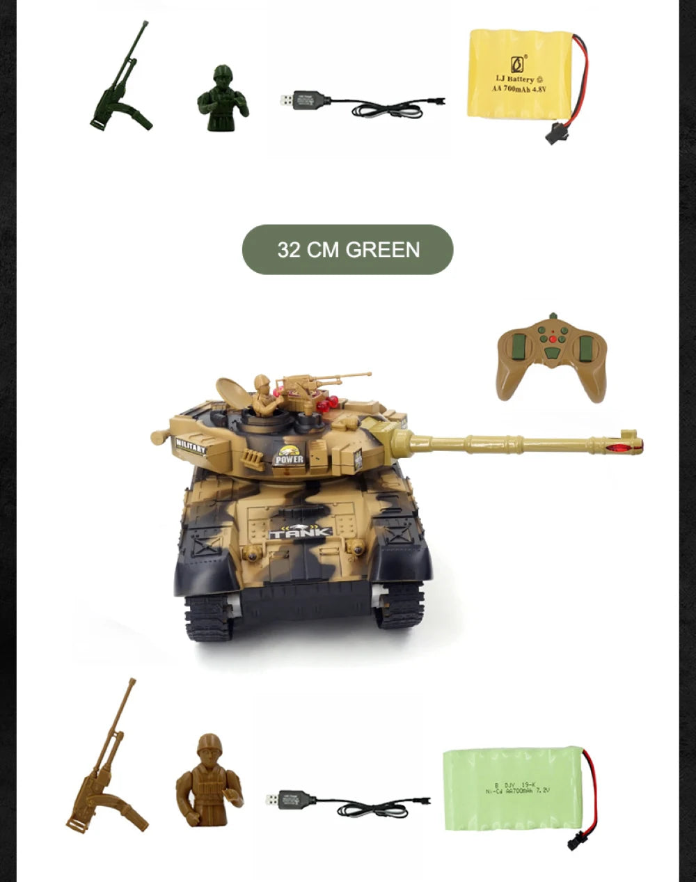 CONUSEA RC Tank Military War Tank Remote Control Vehicle