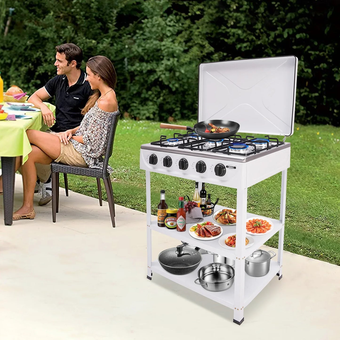 Gas Stove 5 Burner With Two Point Five Kilowatt Power