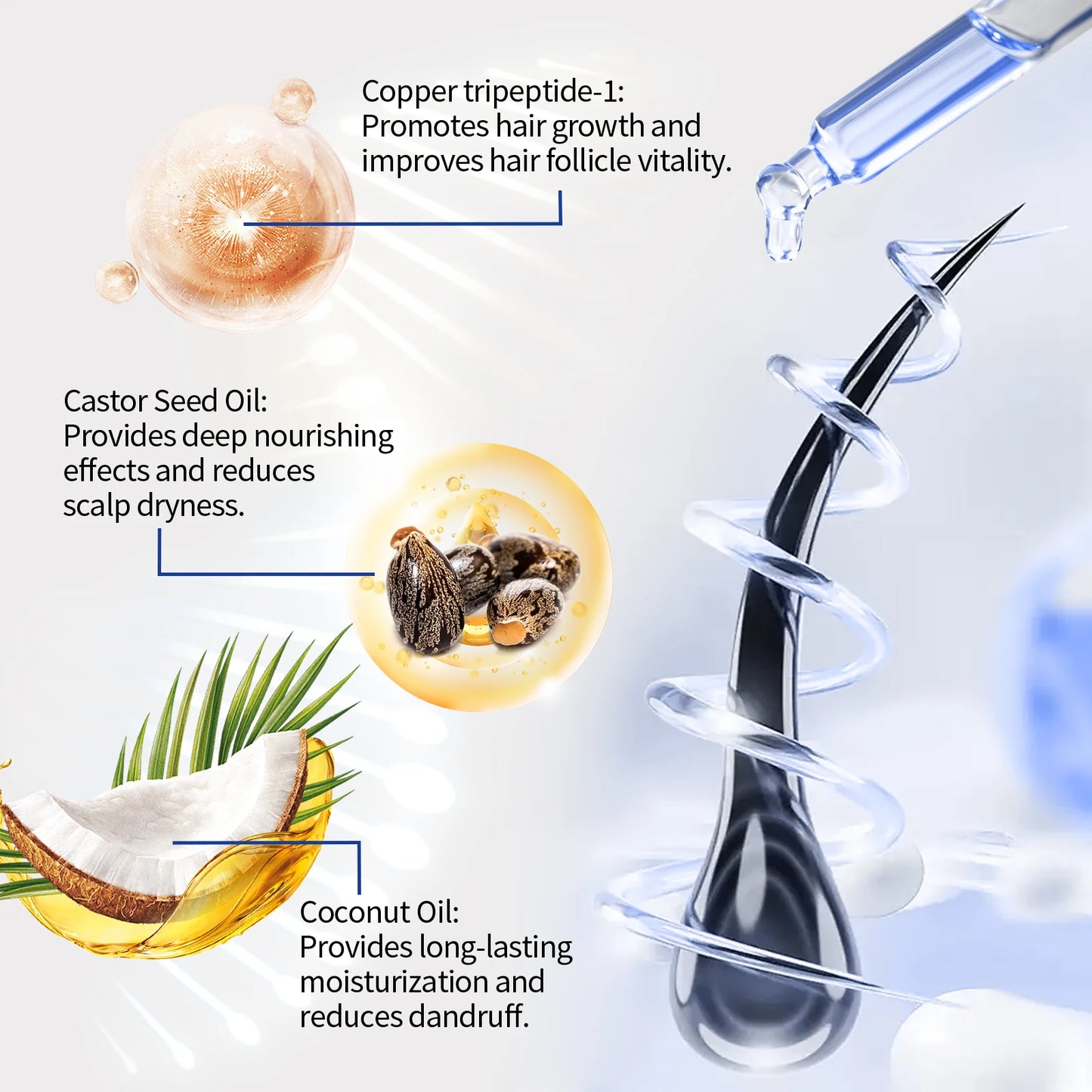 Eelhoe Copper Peptide Hair Serum Nourishes Roots And Improves Texture