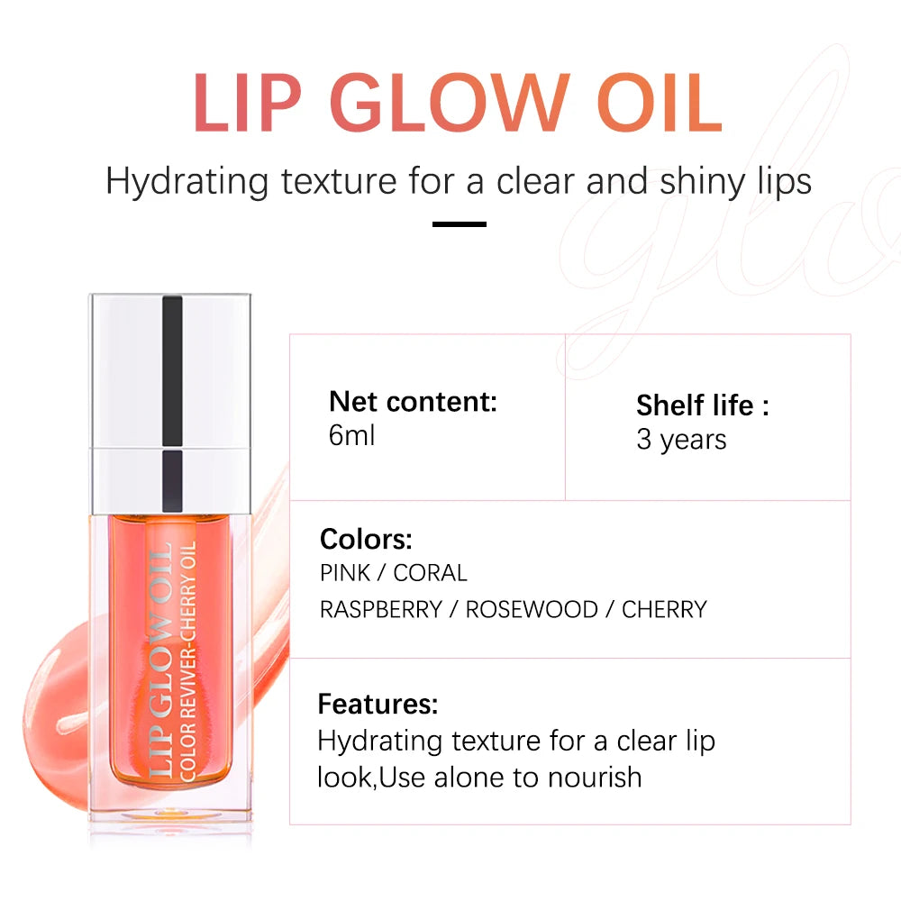 Lakerain Crystal Jelly Lip Oil Hydrates Long-Lasting Lip Shine