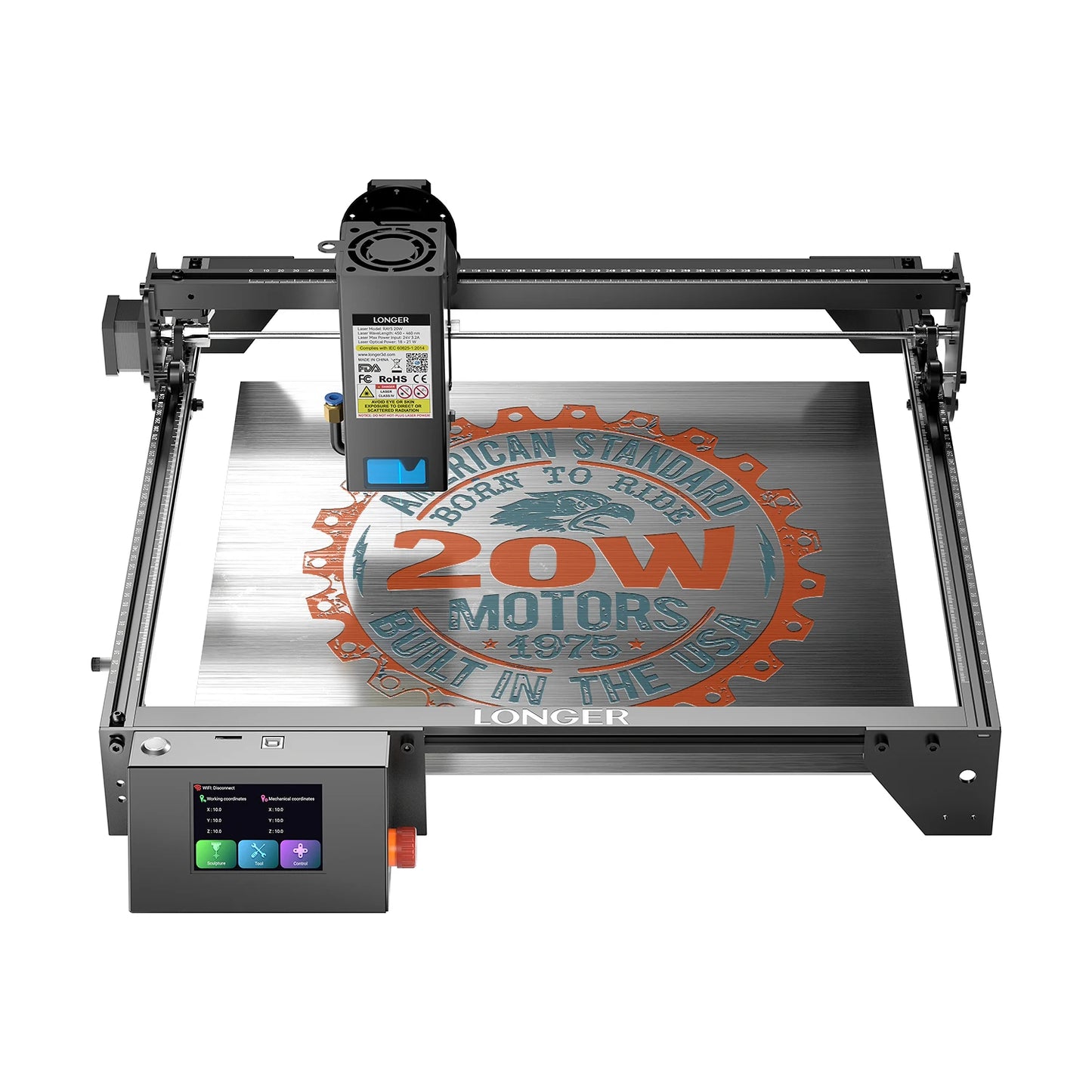 LONGER3DCNC 3D Laser Engraver Cutter RAY5 20W CE Certified
