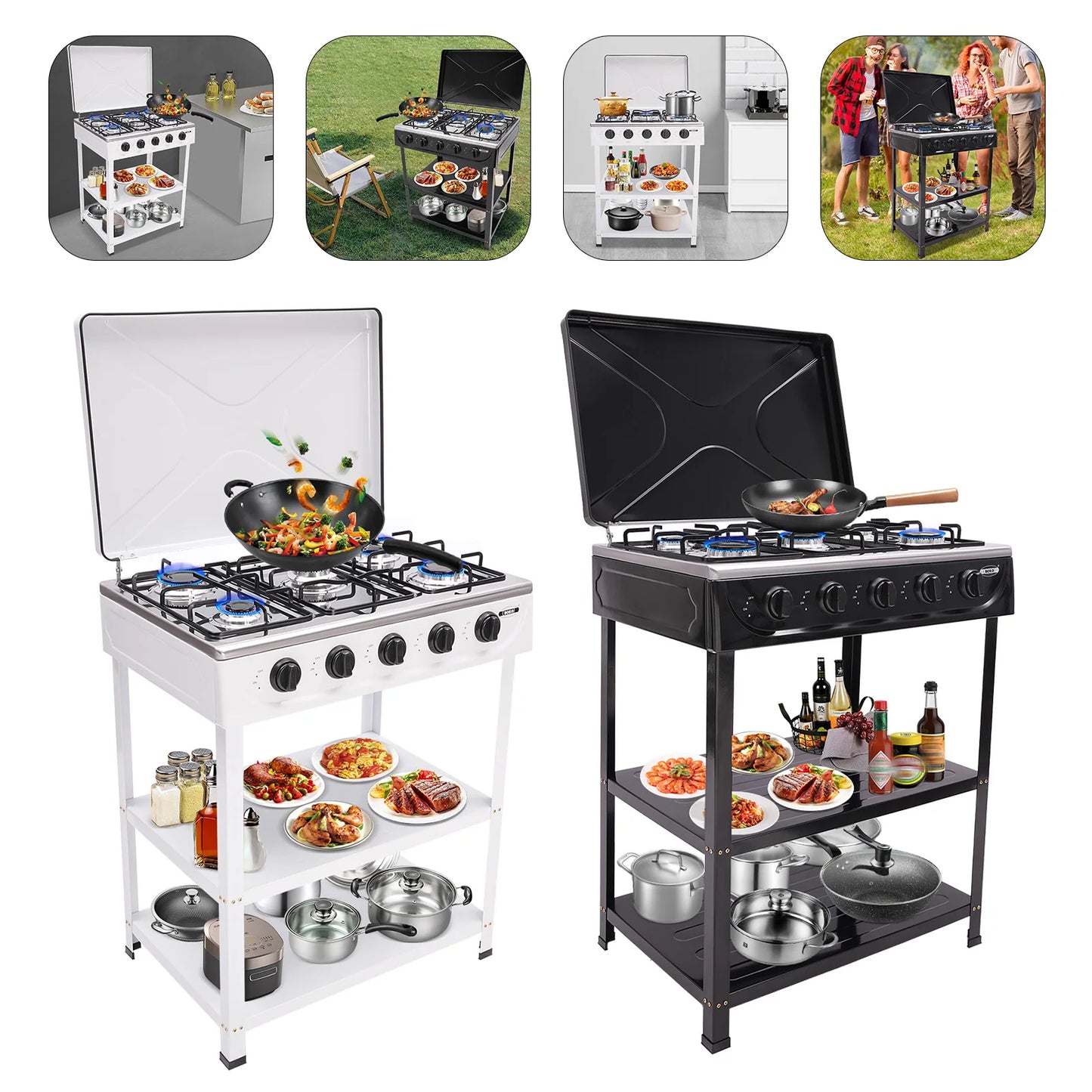 Gas Stove 5 Burner With Two Point Five Kilowatt Power