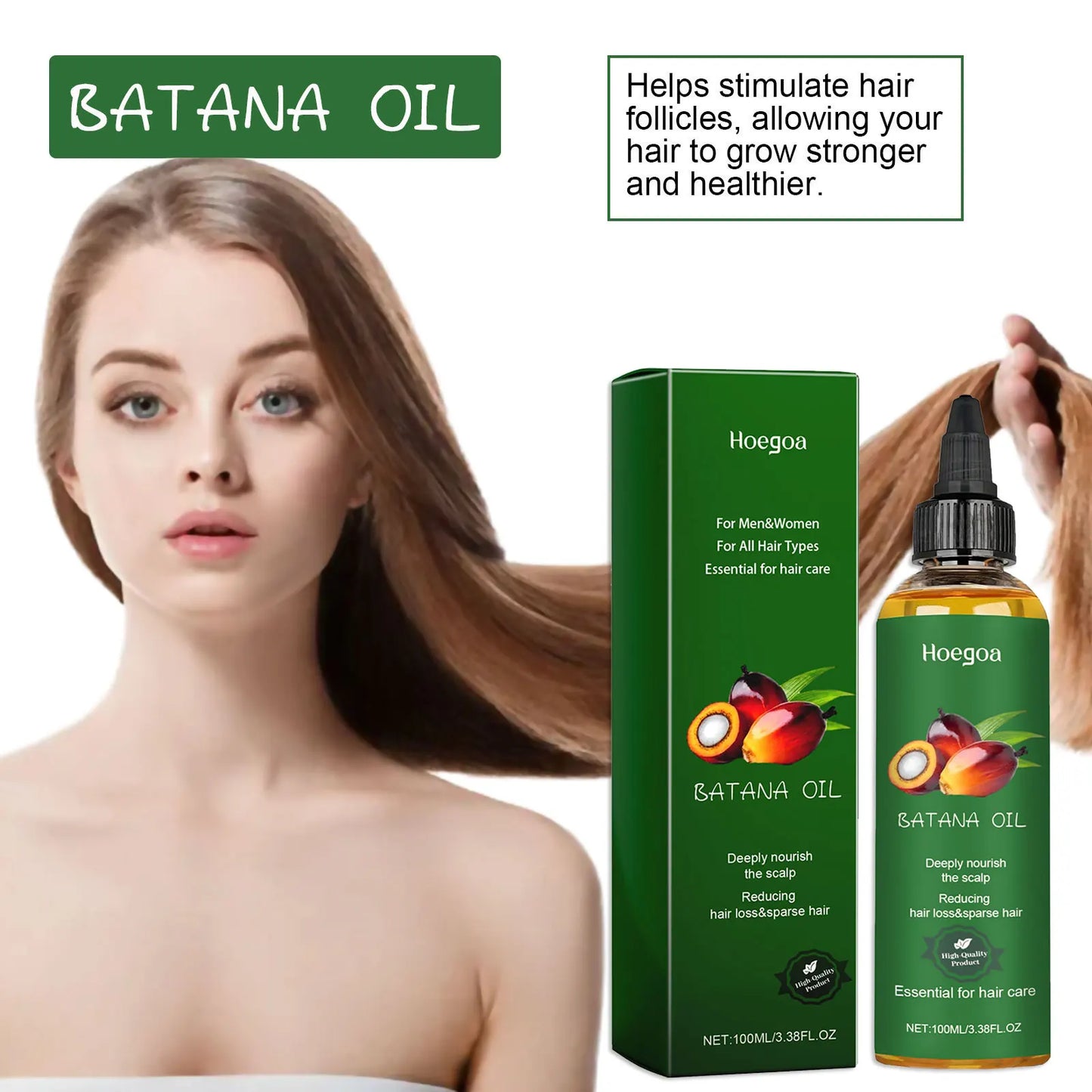 HOEGO Batana Nourishing Hair Oil For Thicker Healthier Hair