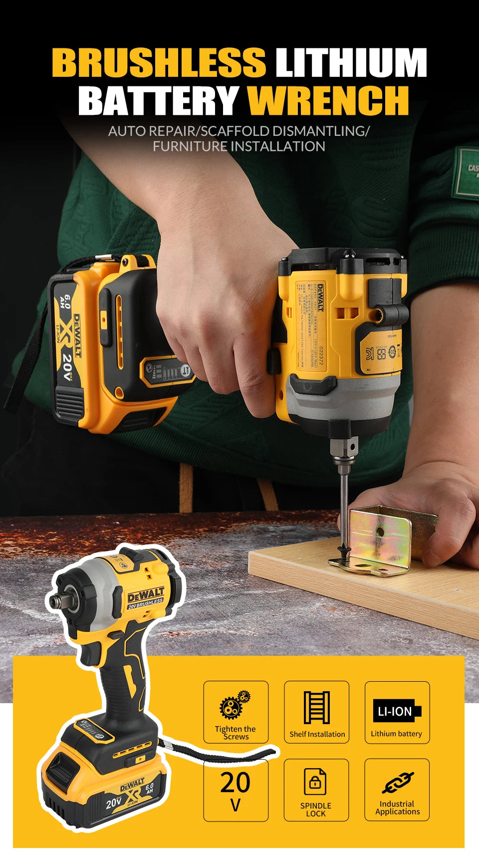 DEWALT 20V Lithium Electric Screwdriver For Quick Woodworking Projects