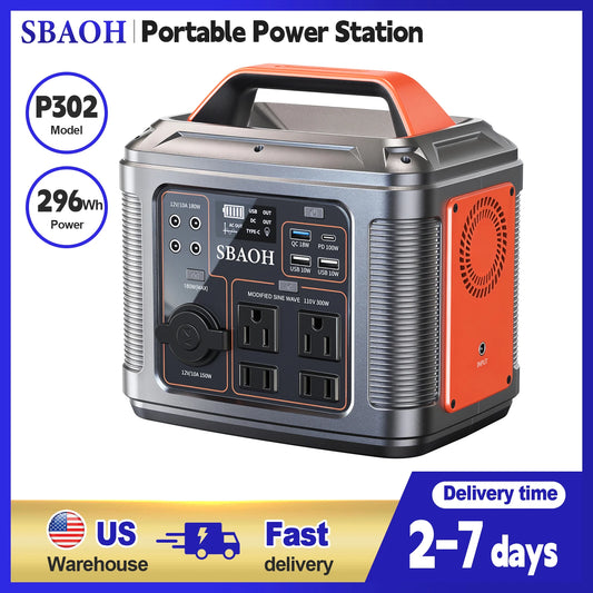 SBAOH Portable Power Station 296Wh 300W AC Output For CPAP